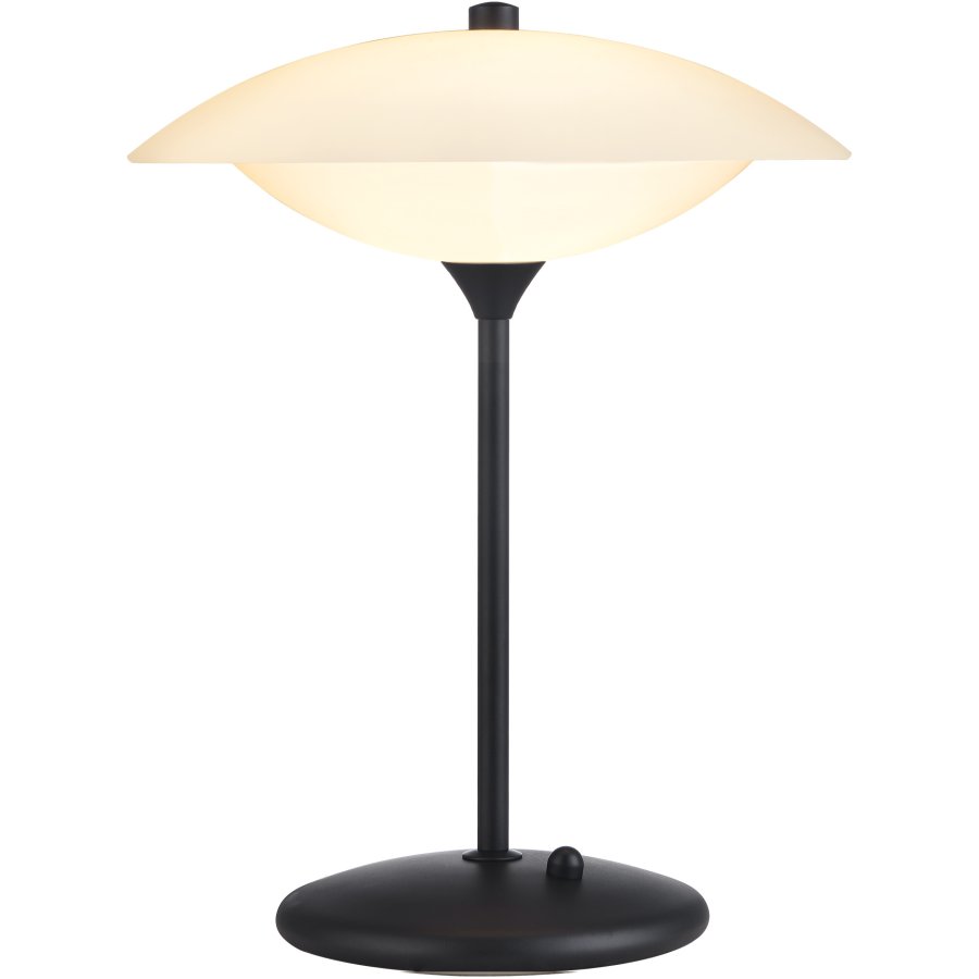 Halo Design Baroni Tischlampe H40 cm, Opal/Schwarz