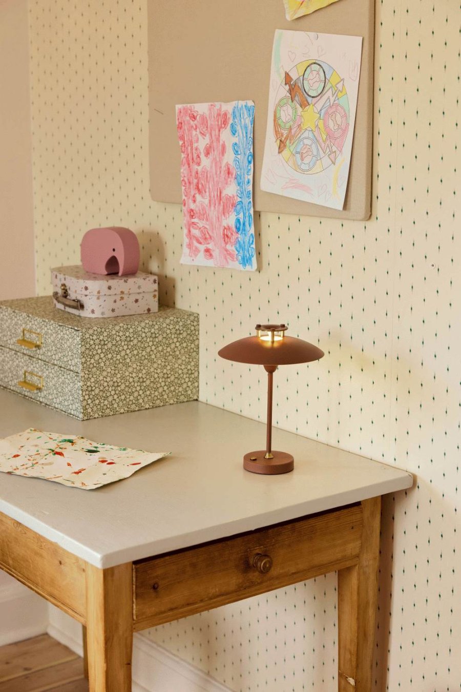 Halo Design Mini Stepp 1-2-7 Kabellose Tischlampe LED H23 cm, Terracotta