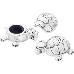 Zilverstad Dose für Milchzähne und Haarlocke Schildkröte 2er Set 7,7 cm