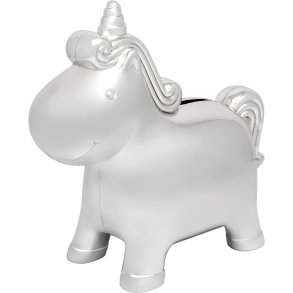 Zilverstad Spardose Einhorn H13,2 cm, Silbernes Finish