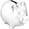 Zilverstad Spardose Schwein H6 cm, Silbernes Finish
