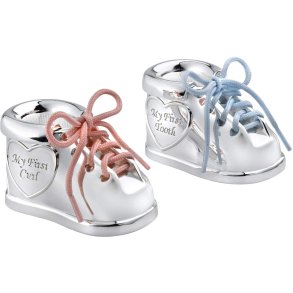 Zilverstad Dose fr Milchzhne und Haarlocke-Schuhe 2er Set 6,1 cm