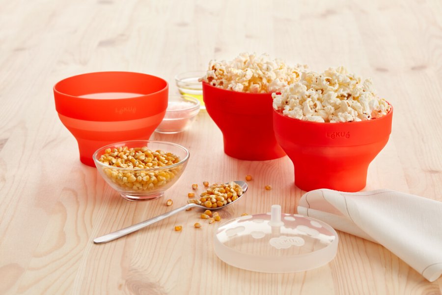 Lku Popcorn Maker Mini 2er Set, Rot