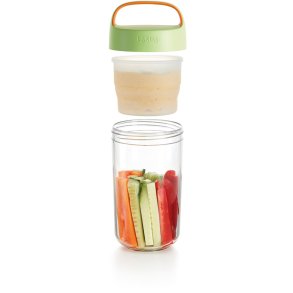Lékué Jar-to-go Madkasse 600 ml, Grøn/Orange