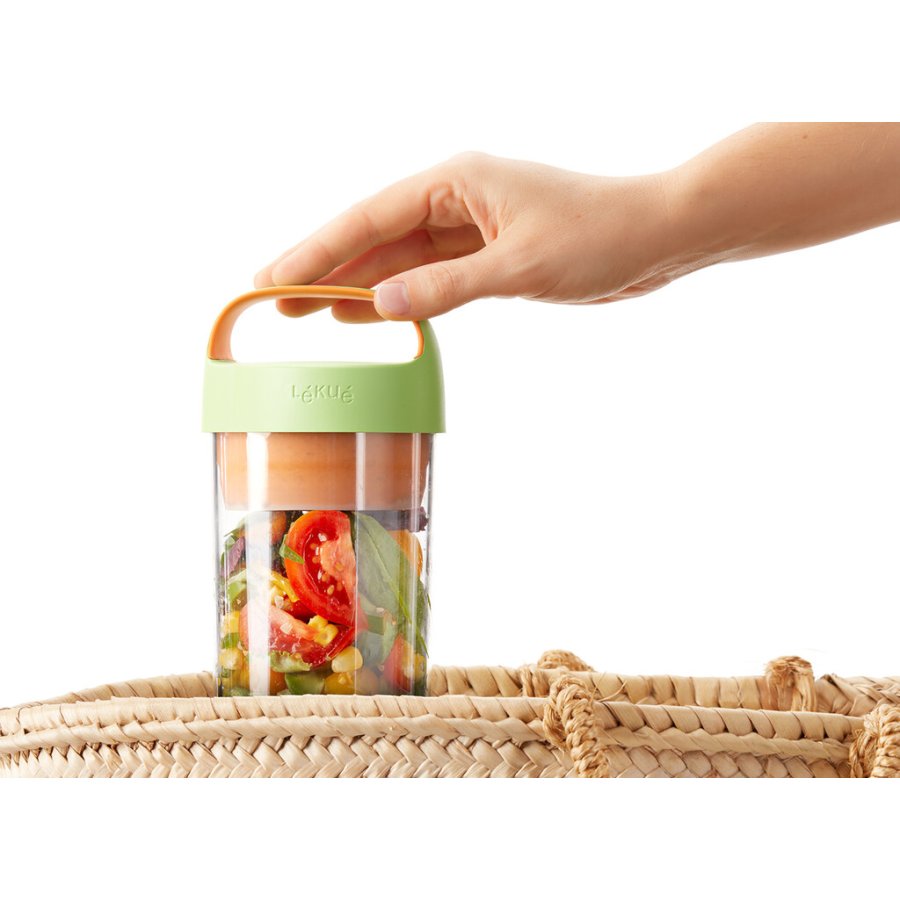 Lku Jar-to-go 600 ml, Grn/Orange