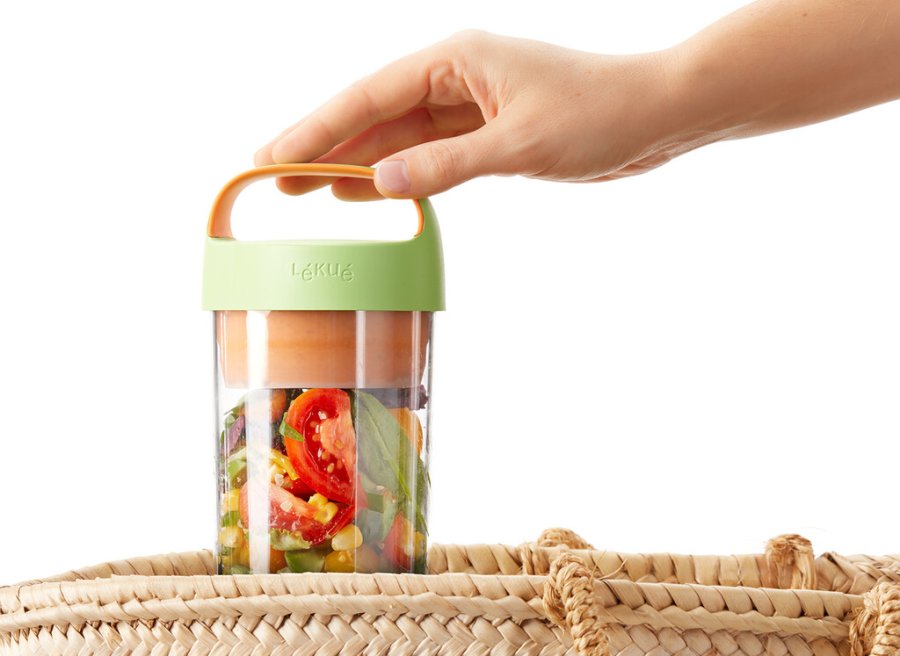 Lku Jar-to-go 600 ml, Grn/Orange