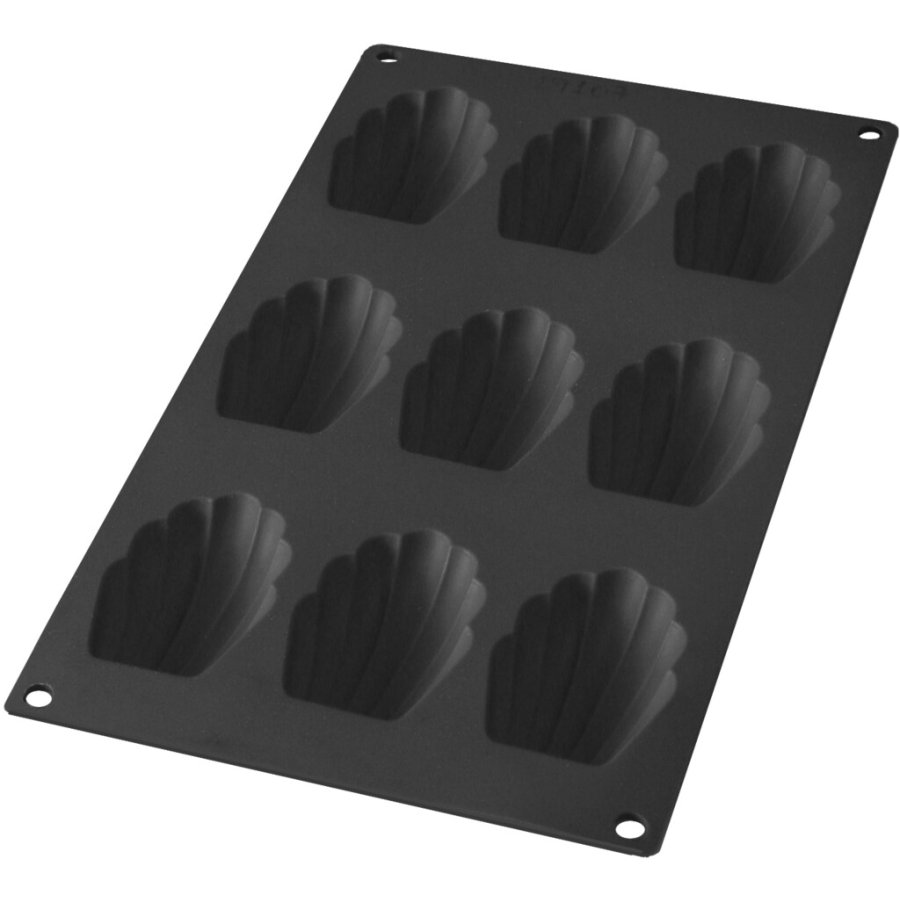 Lku Madeleines Form Gourmet 17x30 cm, Schwarz