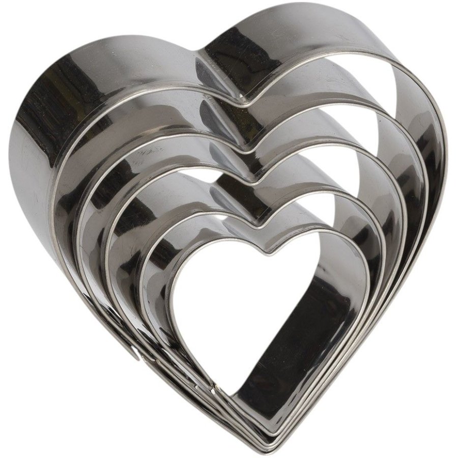 Patisse Ausstecher-Set Herz 5-teilig, Edelstahl