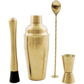 Point Virgule Cocktail-Set 4-teilig, Edelstahl/Gold
