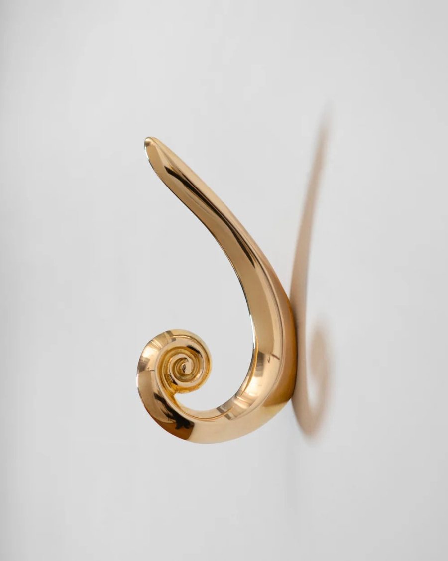 Hein Studio Noelle Wandhaken 7,5 cm, Messing