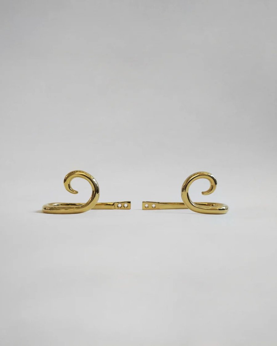 Hein Studio Sia Kleiderhaken 2er Set 6,8 cm, Messing