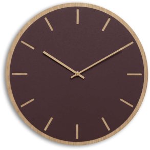 Hemverk Wanduhr 38 cm, Burgund/Kupfer/Eiche