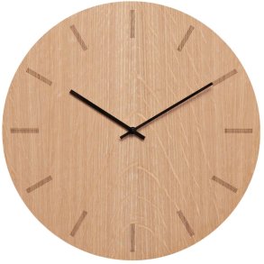 Hemverk Wanduhr 38 cm, Eiche hell/Schwarz