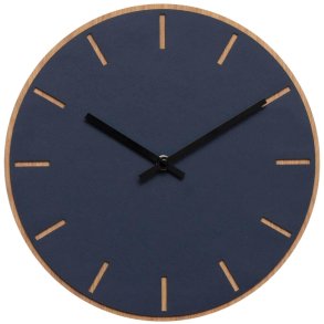 Hemverk Wanduhr 28 cm, Smokey Blue/Schwarz/Eiche