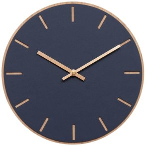 Hemverk Wanduhr 28 cm, Smokey Blue/Kupfer/Eiche