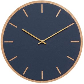 Hemverk Wanduhr 38 cm, Smokey Blue/Gold/Eiche