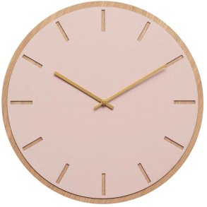 Hemverk Wanduhr 38 cm, Pulver/Gold/Eiche