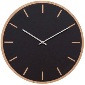 Hemverk Wanduhr 38 cm, Nero/Silber/Eiche