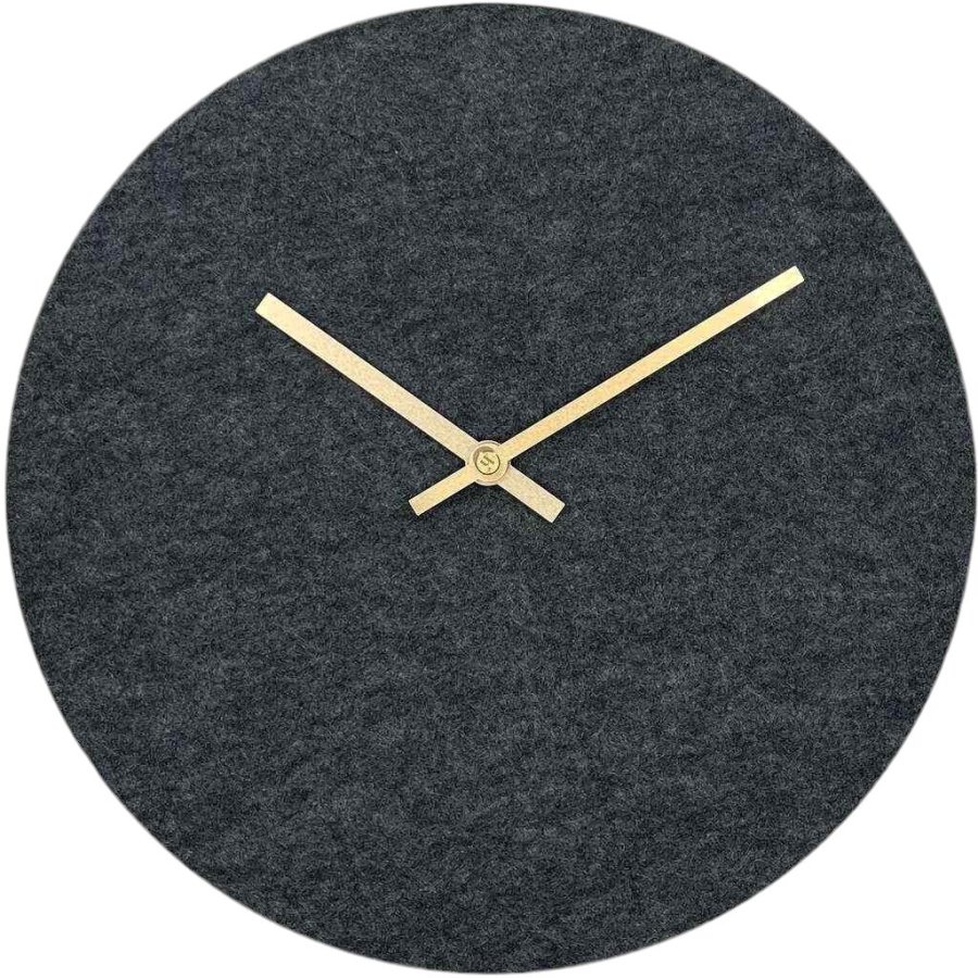 Hemverk Felt Wanduhr 28 cm, Dunkelgrau/Kupfer