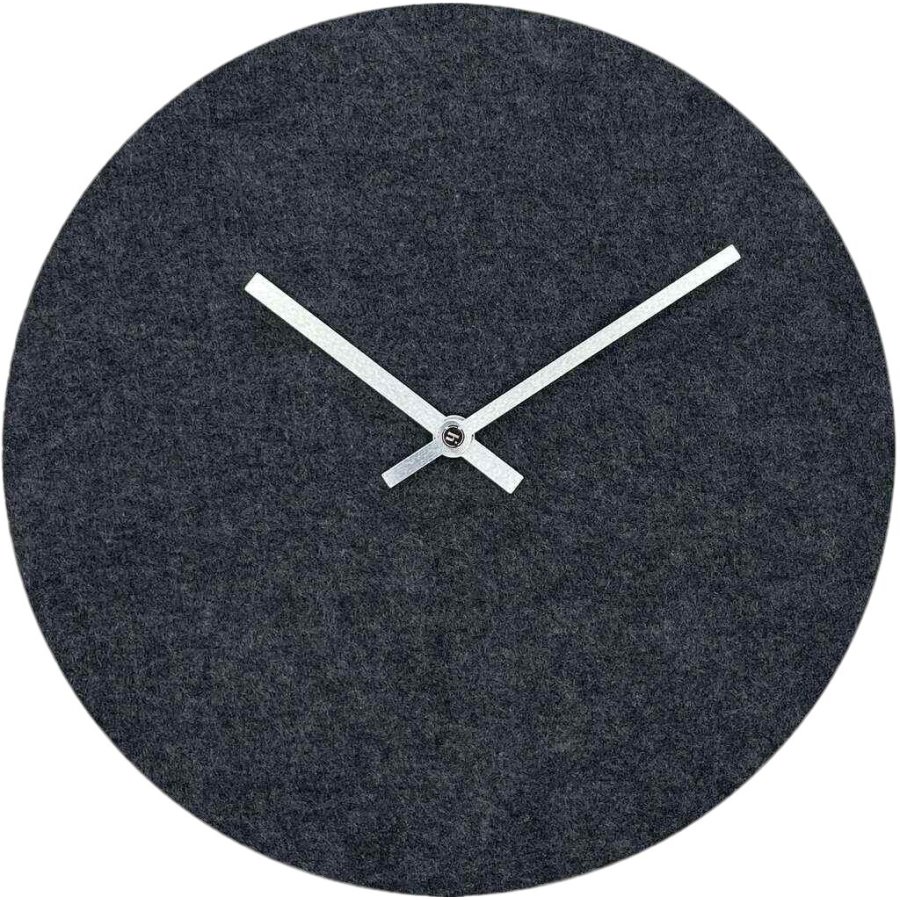 Hemverk Felt Wanduhr 28 cm, Dunkelgrau/Silber