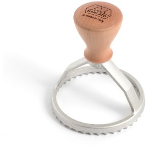 Marcato Ravioli-Stempel Rund 8 cm, Metall/Holz hell