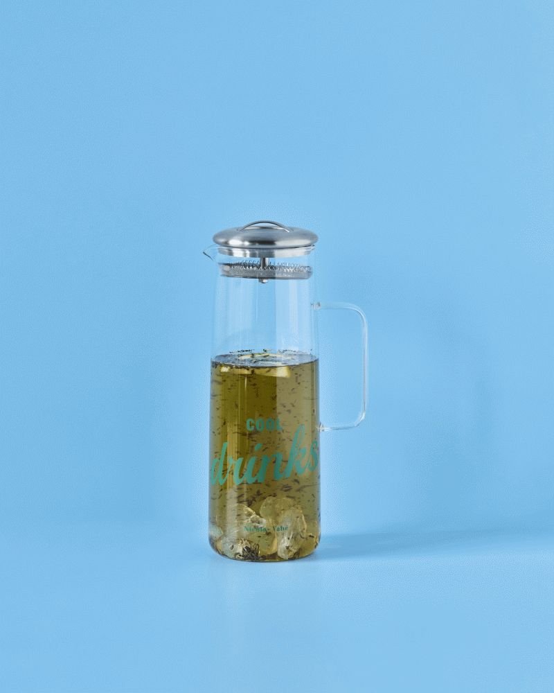 Nicolas Vahé Strain Kanne mit Deckel 1,5 L, Klar/Silber