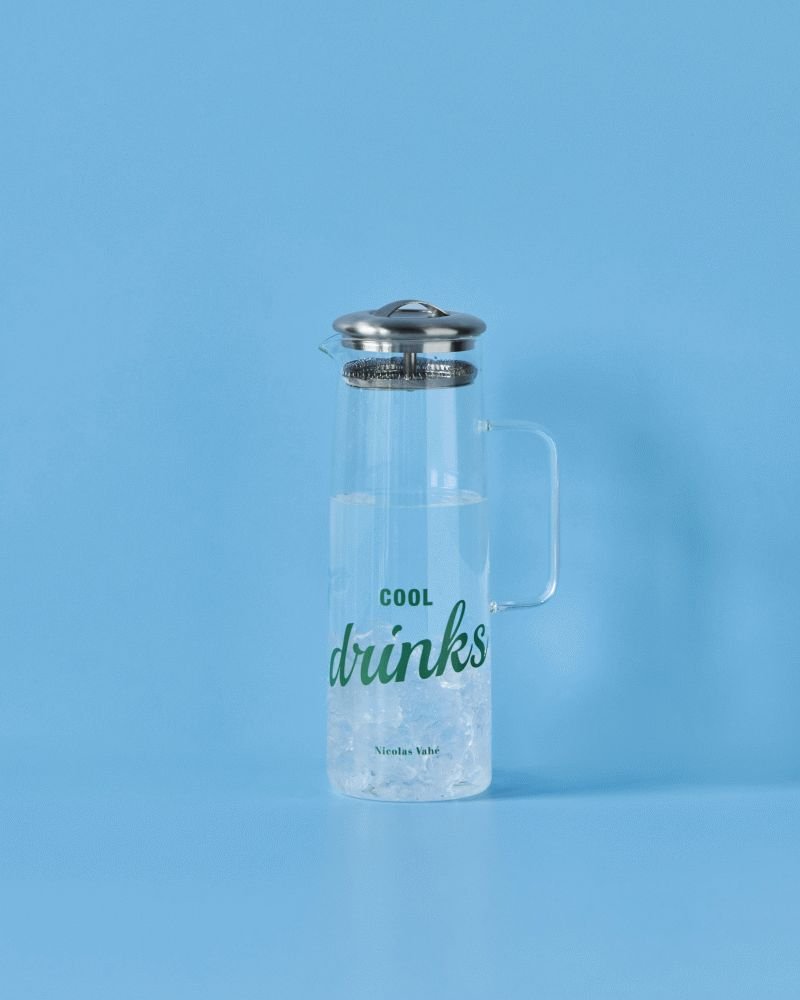 Nicolas Vahé Strain Kanne mit Deckel 1,5 L, Klar/Silber