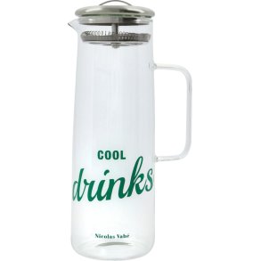 Nicolas Vah Strain Kanne mit Deckel 1,5 L, Klar/Silber