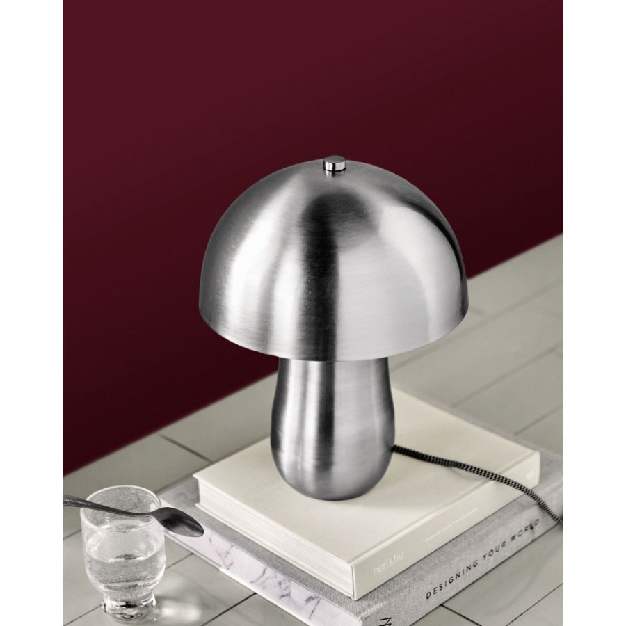 House Doctor Roomie Tischlampe H33 cm, Gebürstetes Silberfinish