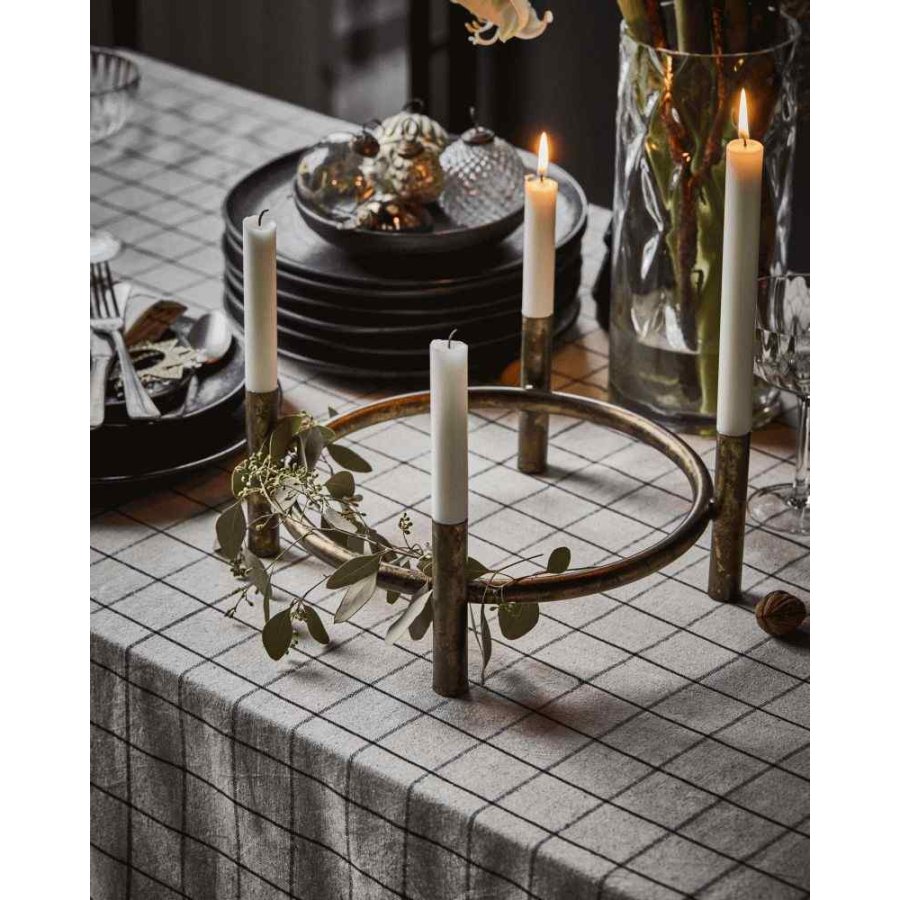 House Doctor Maxi Adventskranz 30 cm, Antikes Messingfinish