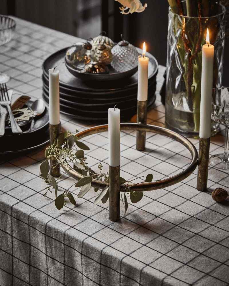 House Doctor Maxi Adventskranz 30 cm, Antikes Messingfinish
