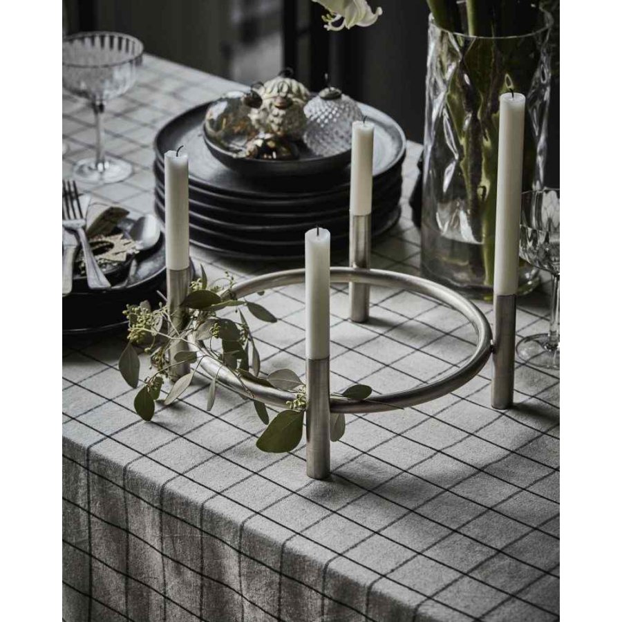 House Doctor Maxi Adventskranz 30 cm, Antikes Silber