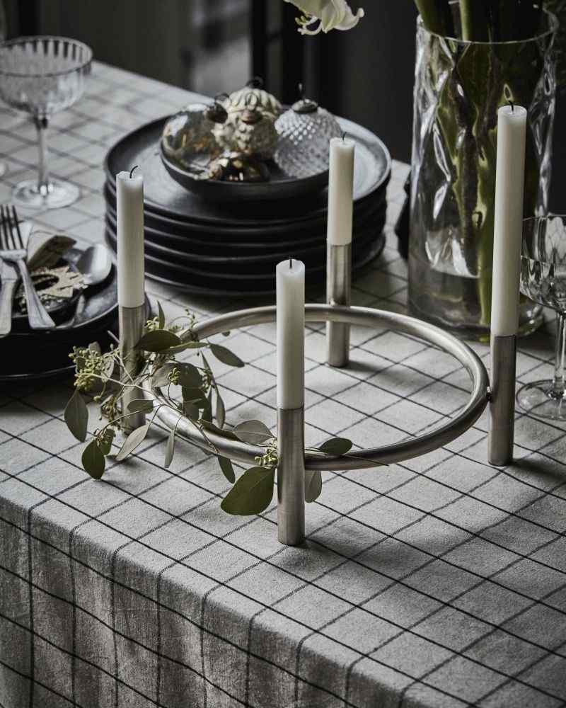 House Doctor Maxi Adventskranz 30 cm, Antikes Silber