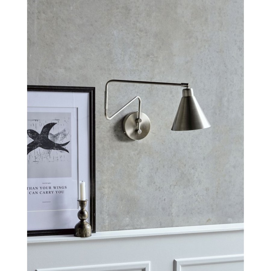 House Doctor Game Wandleuchte 76 cm, Gebürstetes Silberfinish