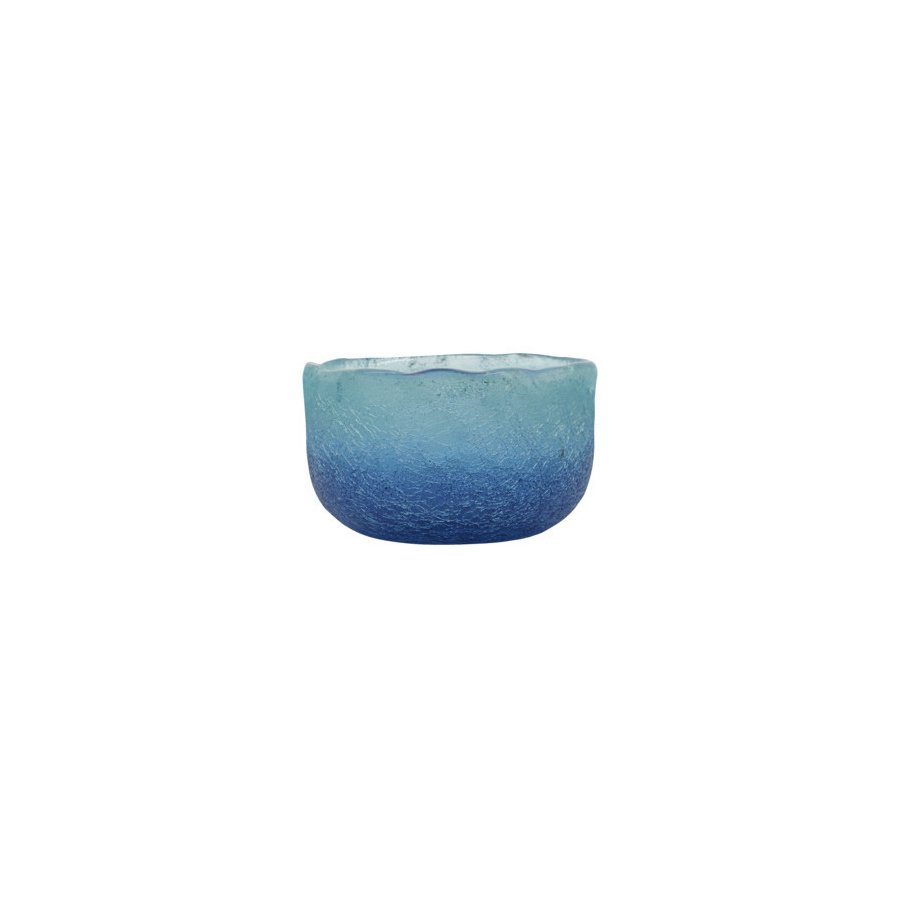 House Doctor Crackle Teelichthalter 9 cm, Blau