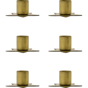House Doctor Stage Kerzenhalter 6er Set H3 cm, Antikes Messingfinish