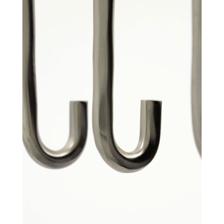 House Doctor Welo Wandgarderobe 15 cm, Gebürstetes Silberfinish