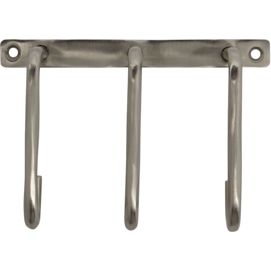 House Doctor Welo Wandgarderobe 15 cm, Gebürstetes Silberfinish