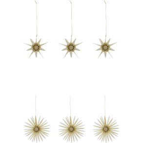 House Doctor Stari Weihnachtsschmuck 6er Set 8 cm, Naturwei/Champagner