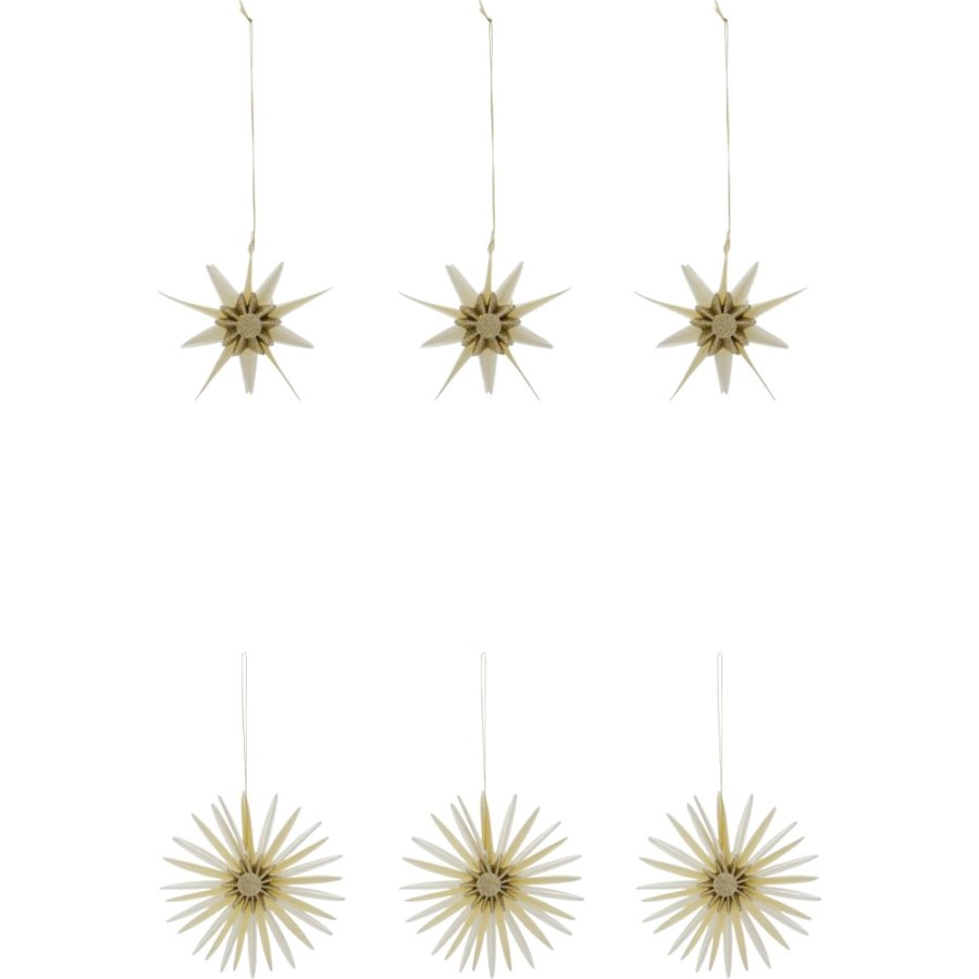 House Doctor Stari Weihnachtsschmuck 6er Set 8 cm, Naturweiß/Champagner
