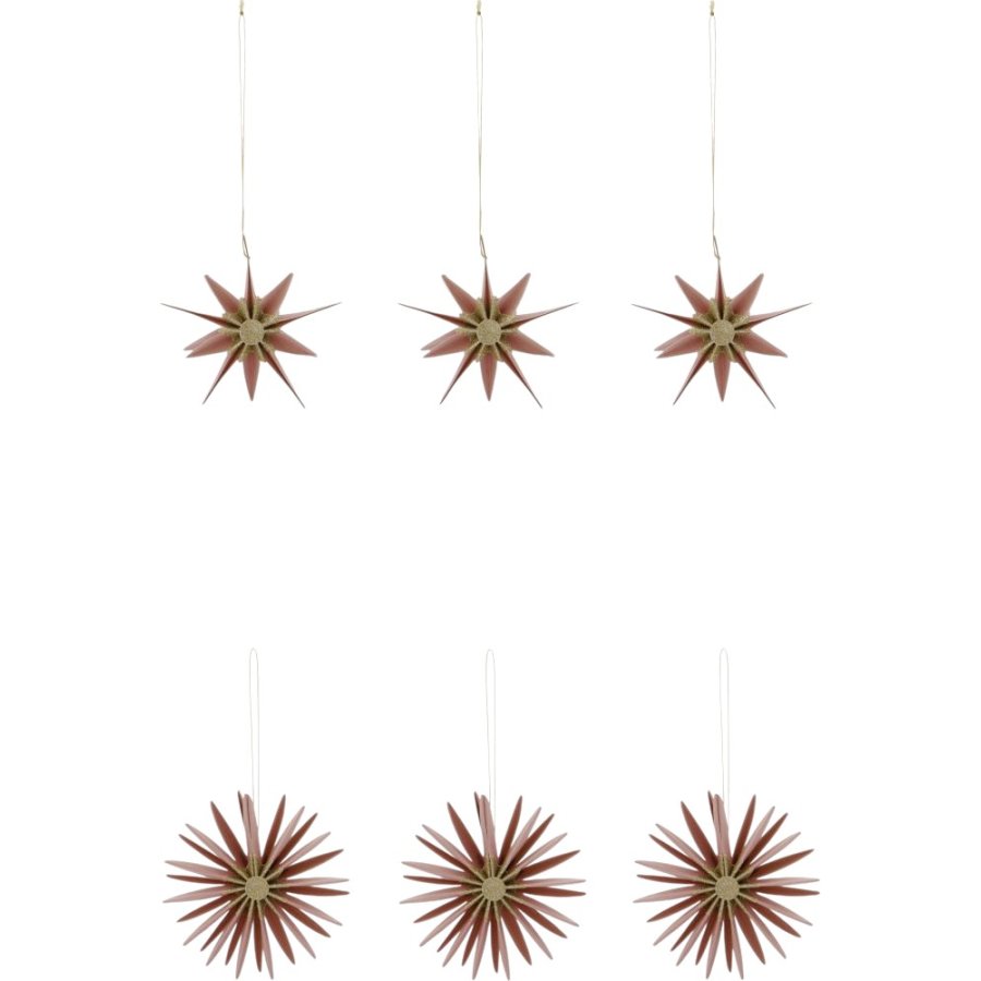 House Doctor Stari Weihnachtsschmuck 6er Set 8 cm, Rosa/Champagner