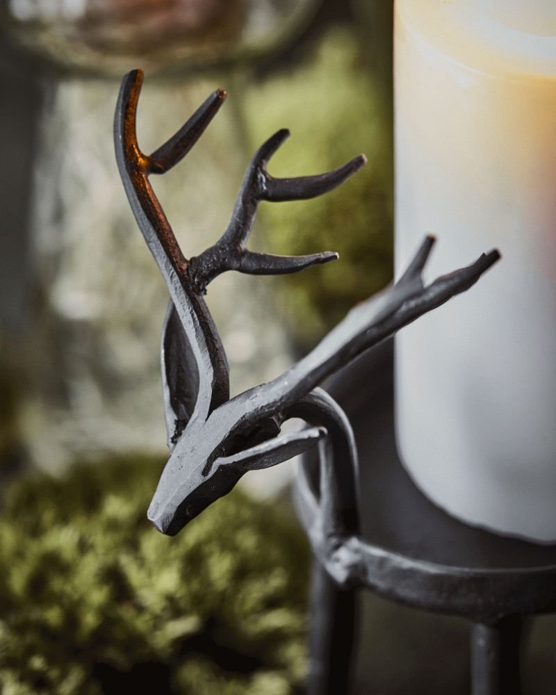 House Doctor Deer Teelichthalter, Schwarz