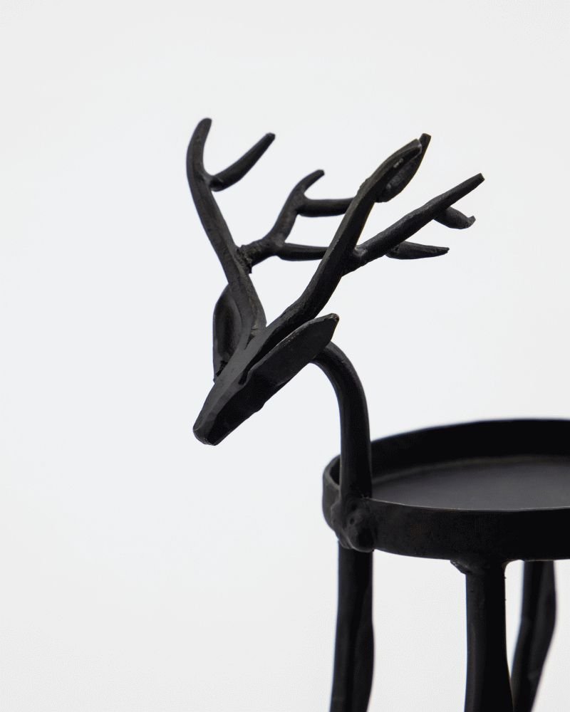 House Doctor Deer Teelichthalter, Schwarz