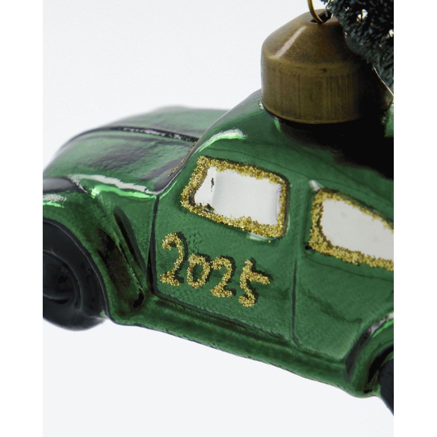 House Doctor Car Weihnachtsschmuck 10,5 cm, Grün/Gold