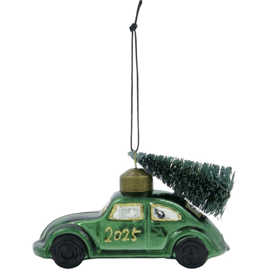 House Doctor Car Weihnachtsschmuck 10,5 cm, Grün/Gold