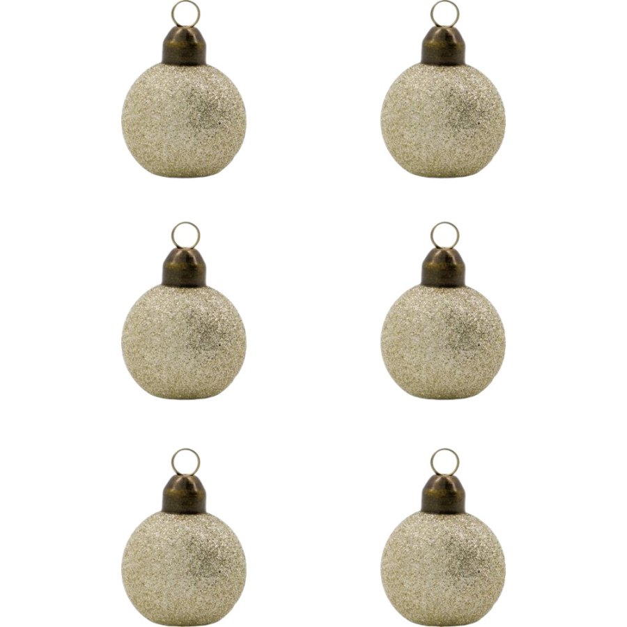 House Doctor Visit Weihnachtsschmuck 6er Set 3,8 cm, Champagner