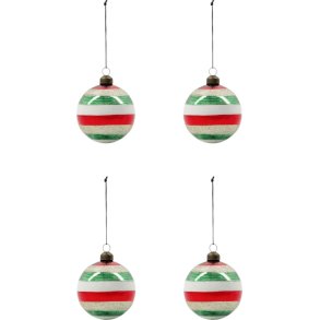 House Doctor Happ Weihnachtsschmuck 4er Set 8 cm, Mehrfarbig