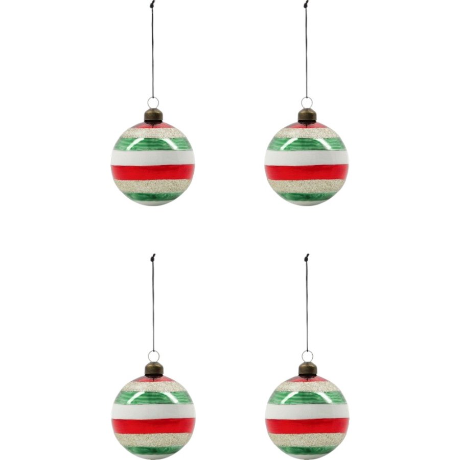 House Doctor Happ Weihnachtsschmuck 4er Set 8 cm, Mehrfarbig
