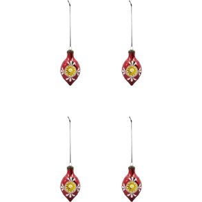 House Doctor Nostal Weihnachtsschmuck 4er Set H9,3 cm, Rot