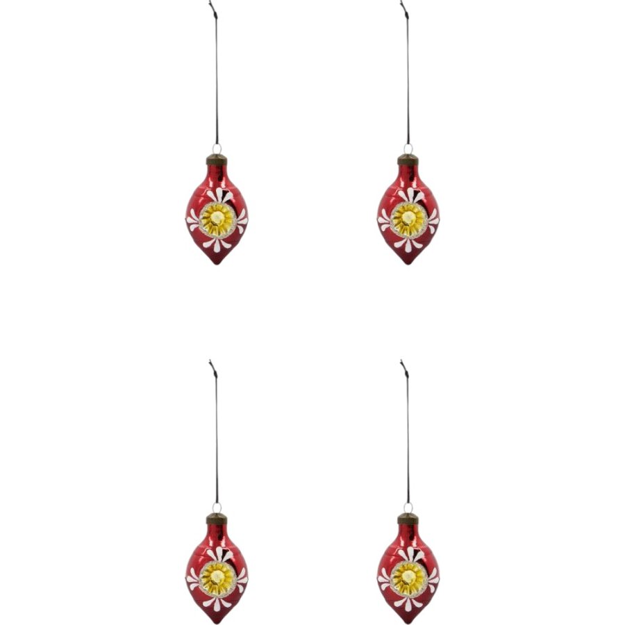 House Doctor Nostal Weihnachtsschmuck 4er Set H9,3 cm, Rot